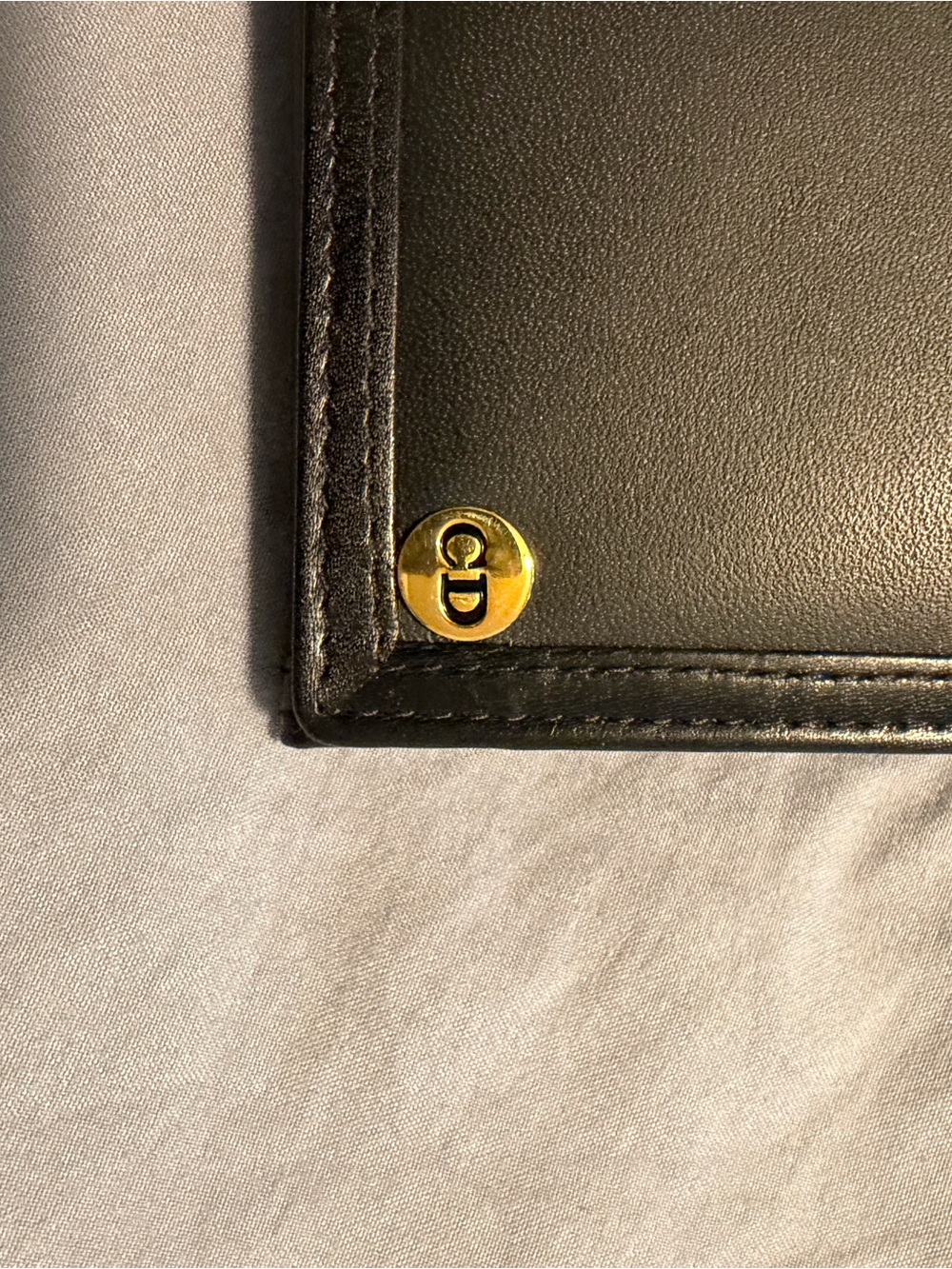 Dior Black Leather Long Card Holder with Gold CD Accent - Picture 6 of 6